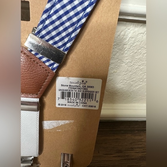 Mudpie Toddler suspenders blue gingham fits up to‎ 5t - Picture 3 of 4